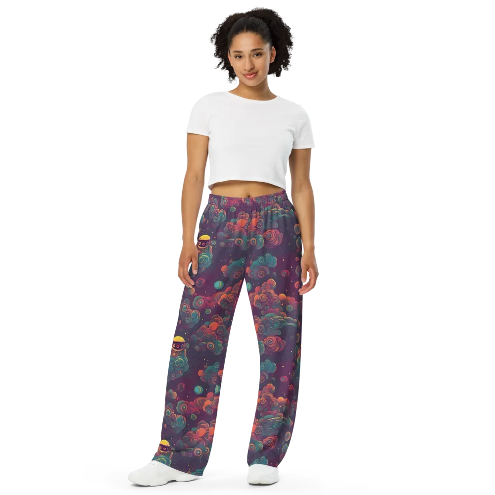 Nebula Dreamscape on Wide-Leg Pants — Front