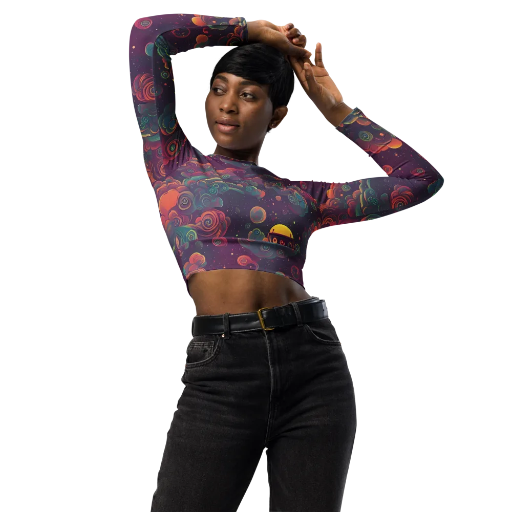 Nebula Dreamscape on Long Sleeve Crop Top — Front