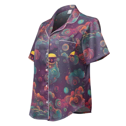Nebula Dreamscape on a Women's Short Sleeve Pajama Top
