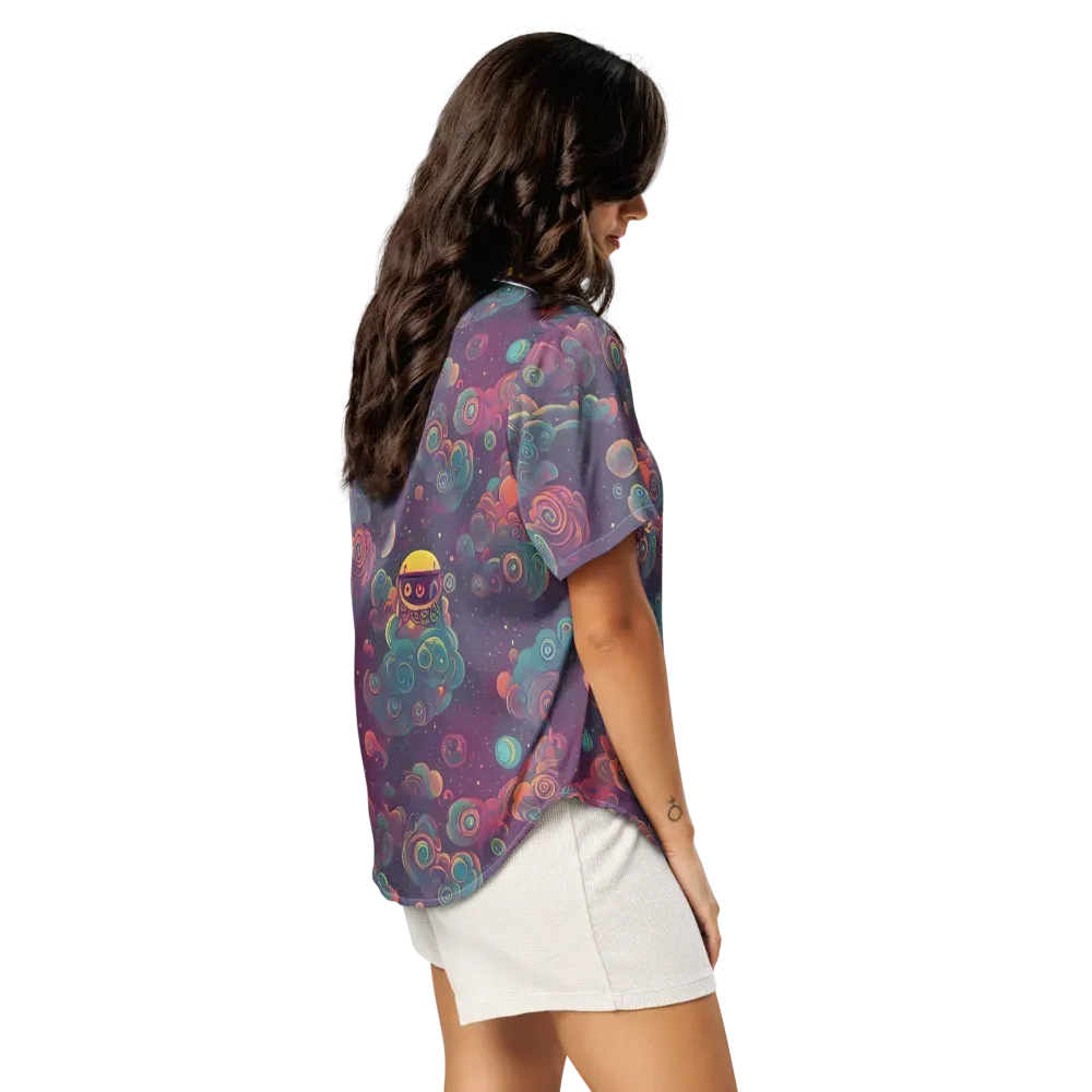 Nebula Dreamscape on Women's Short Sleeve Pajama Top — Right Back