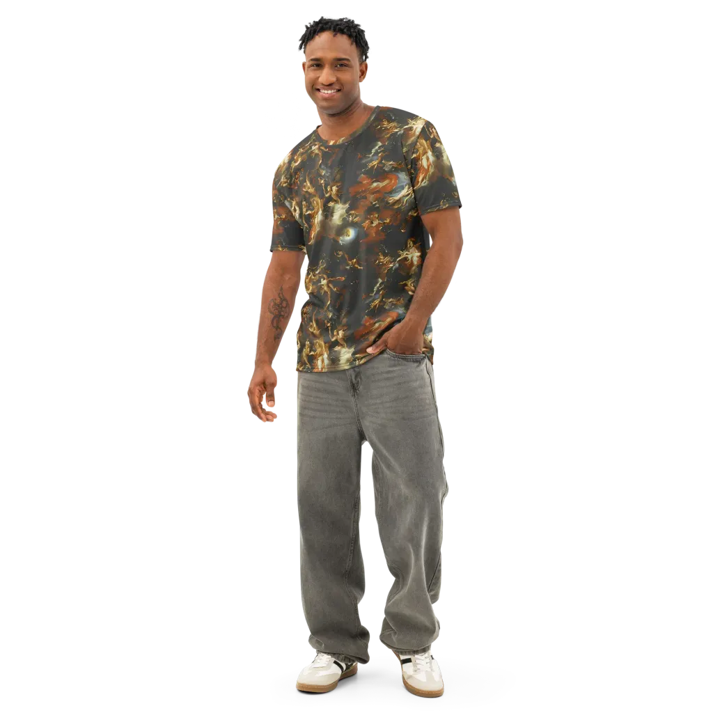Van Dyck Vortex on Men's Cotton Crew Neck T-Shirt — Front