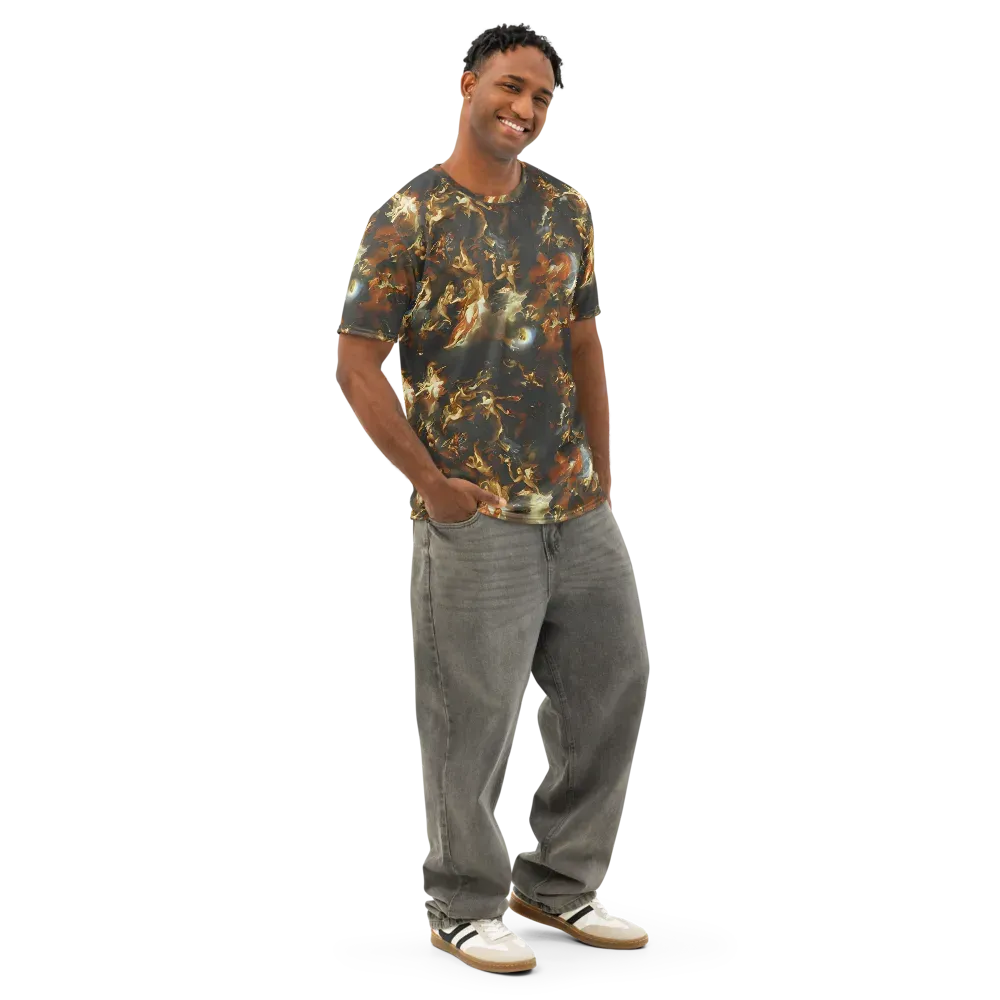 Van Dyck Vortex on Men's Cotton Crew Neck T-Shirt — Right Front