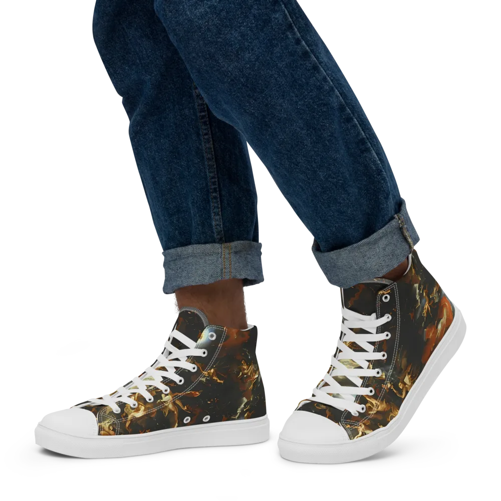 Van Dyck Vortex on Men's High Top Canvas Shoes — Left