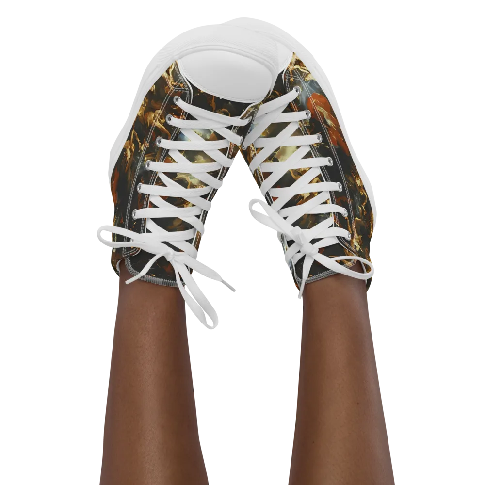 Van Dyck Vortex on Women's High Top Canvas Shoes — Front