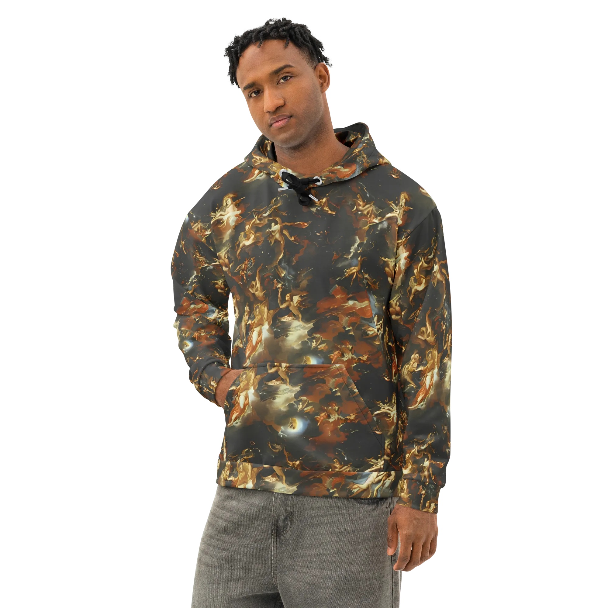 Van Dyck Vortex on Cotton Hoodie — Left Front