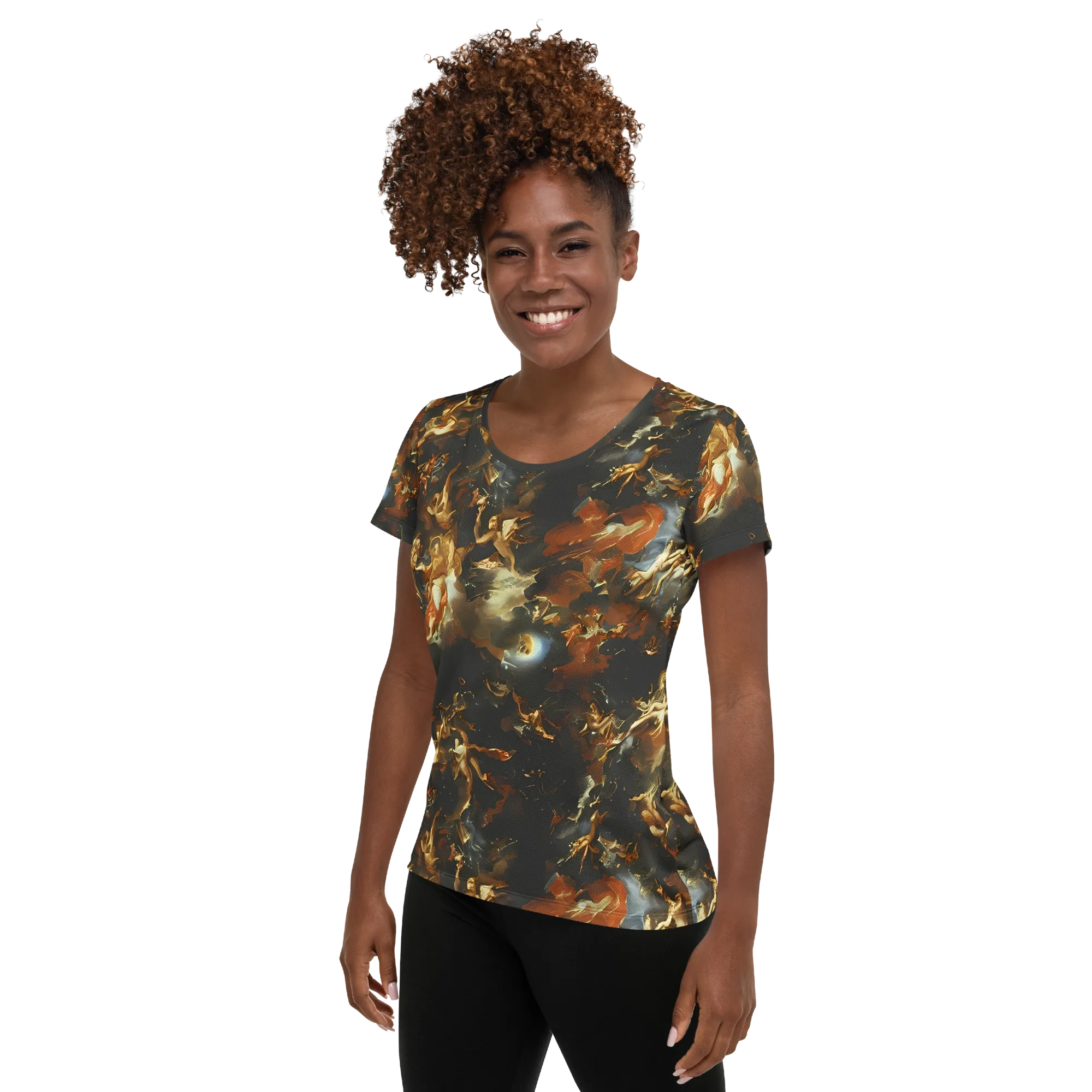 Van Dyck Vortex on Women's Athletic T-Shirt — Left
