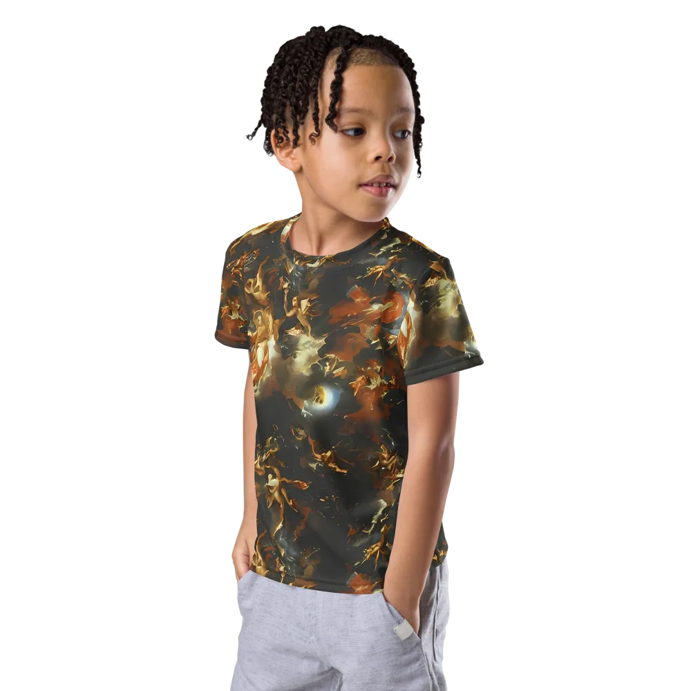 Van Dyck Vortex on Kids Crew Neck T-Shirt — Left Front
