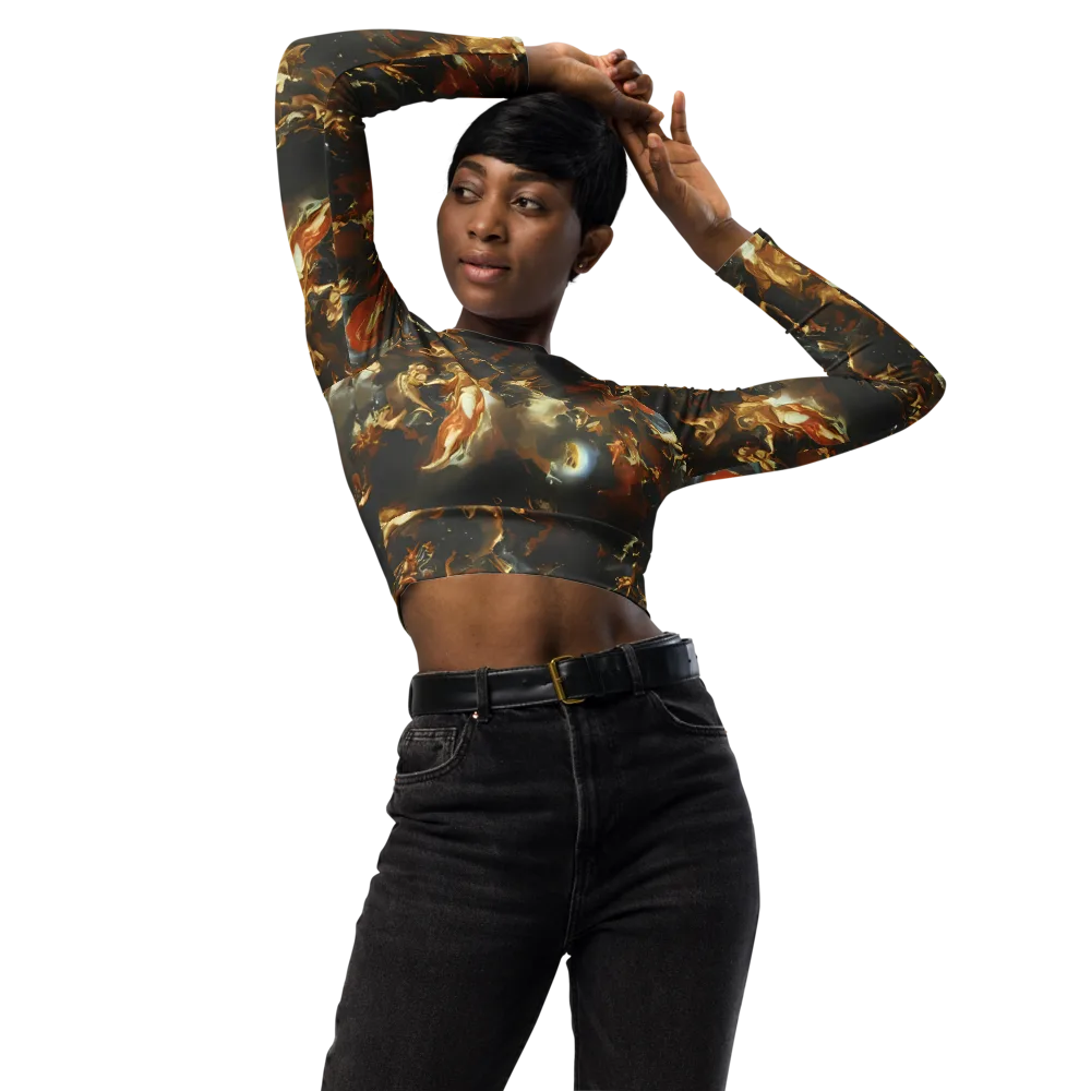 Van Dyck Vortex on Long Sleeve Crop Top — Front