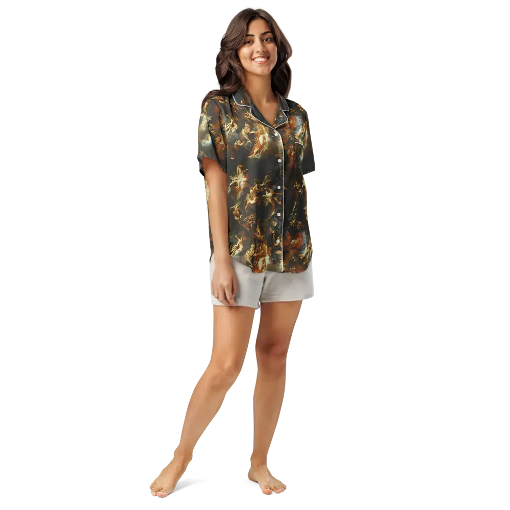 Van Dyck Vortex on Women's Short Sleeve Pajama Top — Front