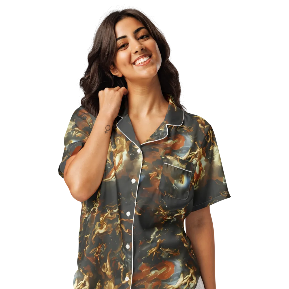 Van Dyck Vortex on Women's Short Sleeve Pajama Top — Front