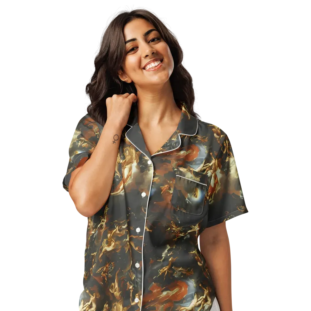 Van Dyck Vortex on Women's Short Sleeve Pajama Top — Front