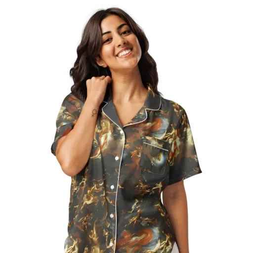 Van Dyck Vortex on a Women's Short Sleeve Pajama Top