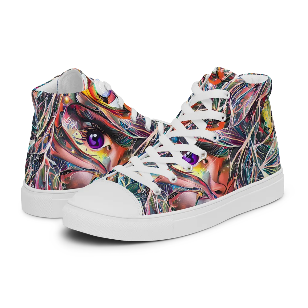Sandra Chevrier on Men's High Top Canvas Shoes — Left
