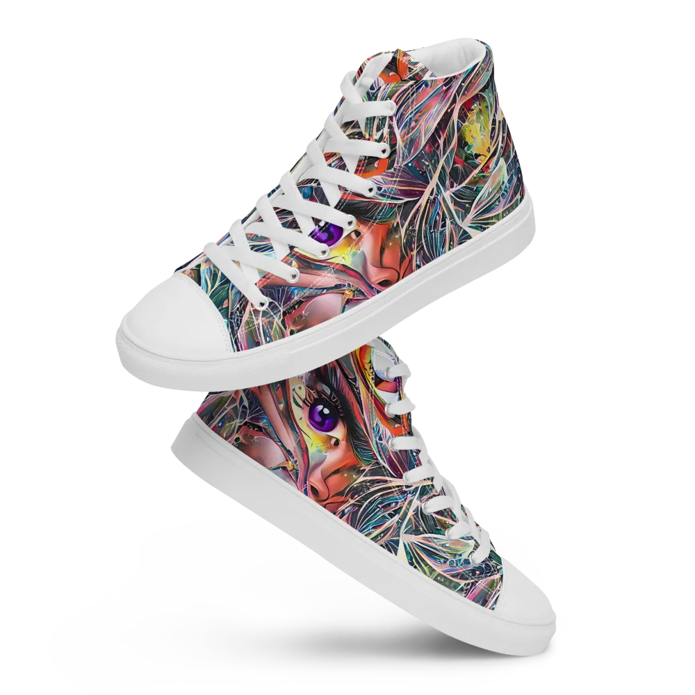 Sandra Chevrier on Men's High Top Canvas Shoes — Front