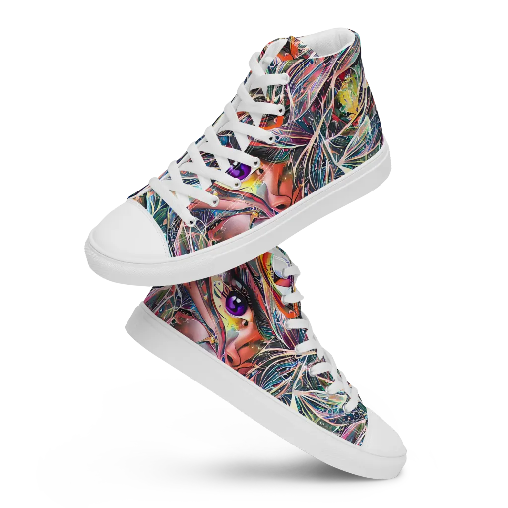 Sandra Chevrier on Women's High Top Canvas Shoes — Front