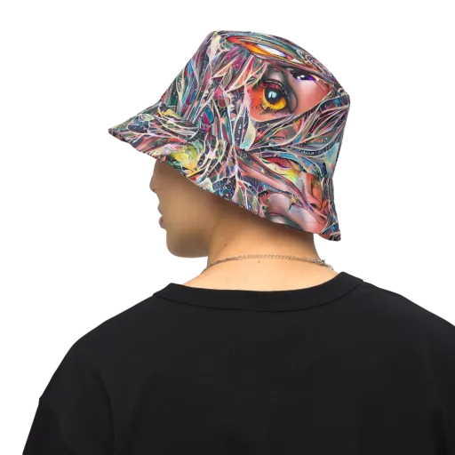 Sandra Chevrier on a Reversible Bucket Hat
