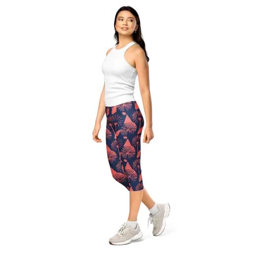 Salmon Starburst on a Capri Leggings