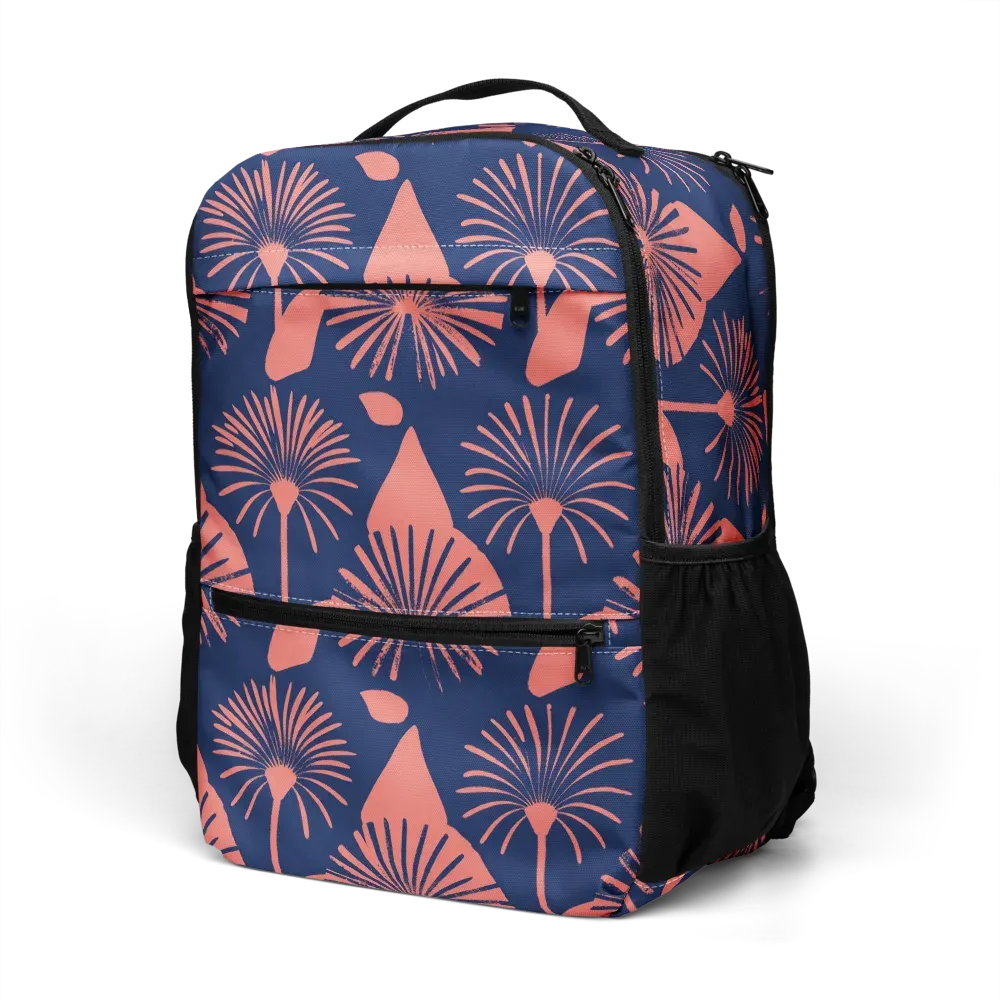 Salmon Starburst on Utility Backpack — Left Front