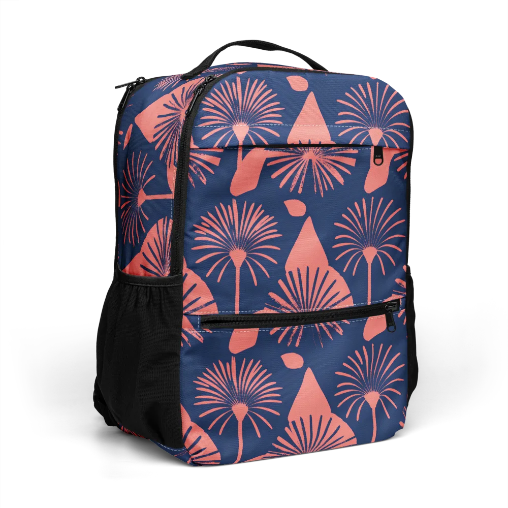 Salmon Starburst on Utility Backpack — Right Front