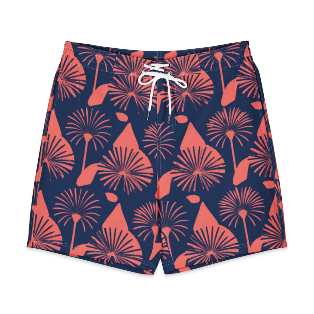 Salmon Starburst on Men's Board Shorts — Front