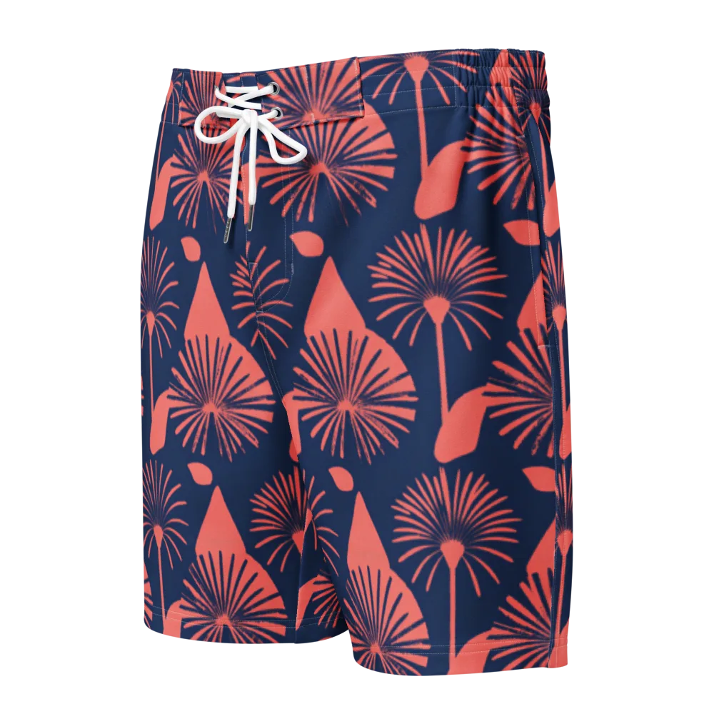 Salmon Starburst on Men's Board Shorts — Front