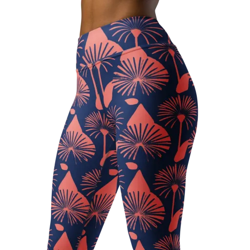 Salmon Starburst on a Yoga Leggings
