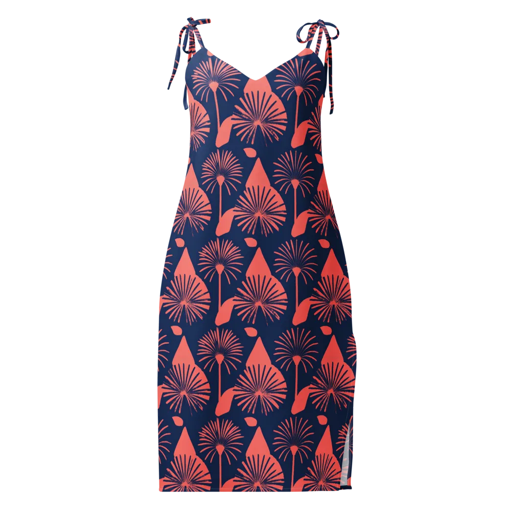 Salmon Starburst on Slip Dress — Front