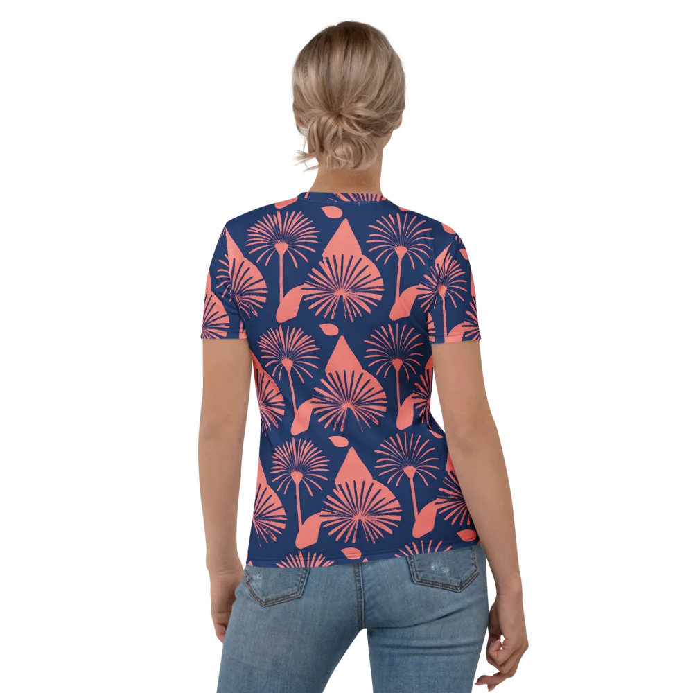 Salmon Starburst on Women's Crew Neck T-Shirt — Back
