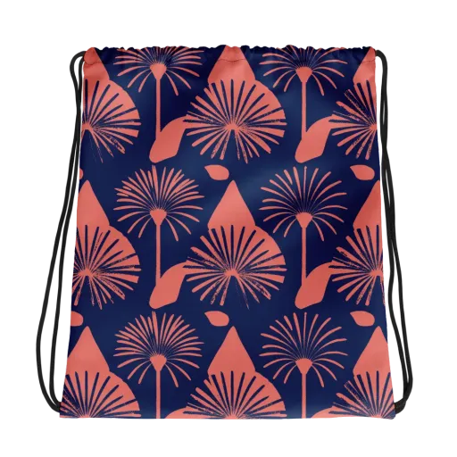 Salmon Starburst on a Drawstring Bag