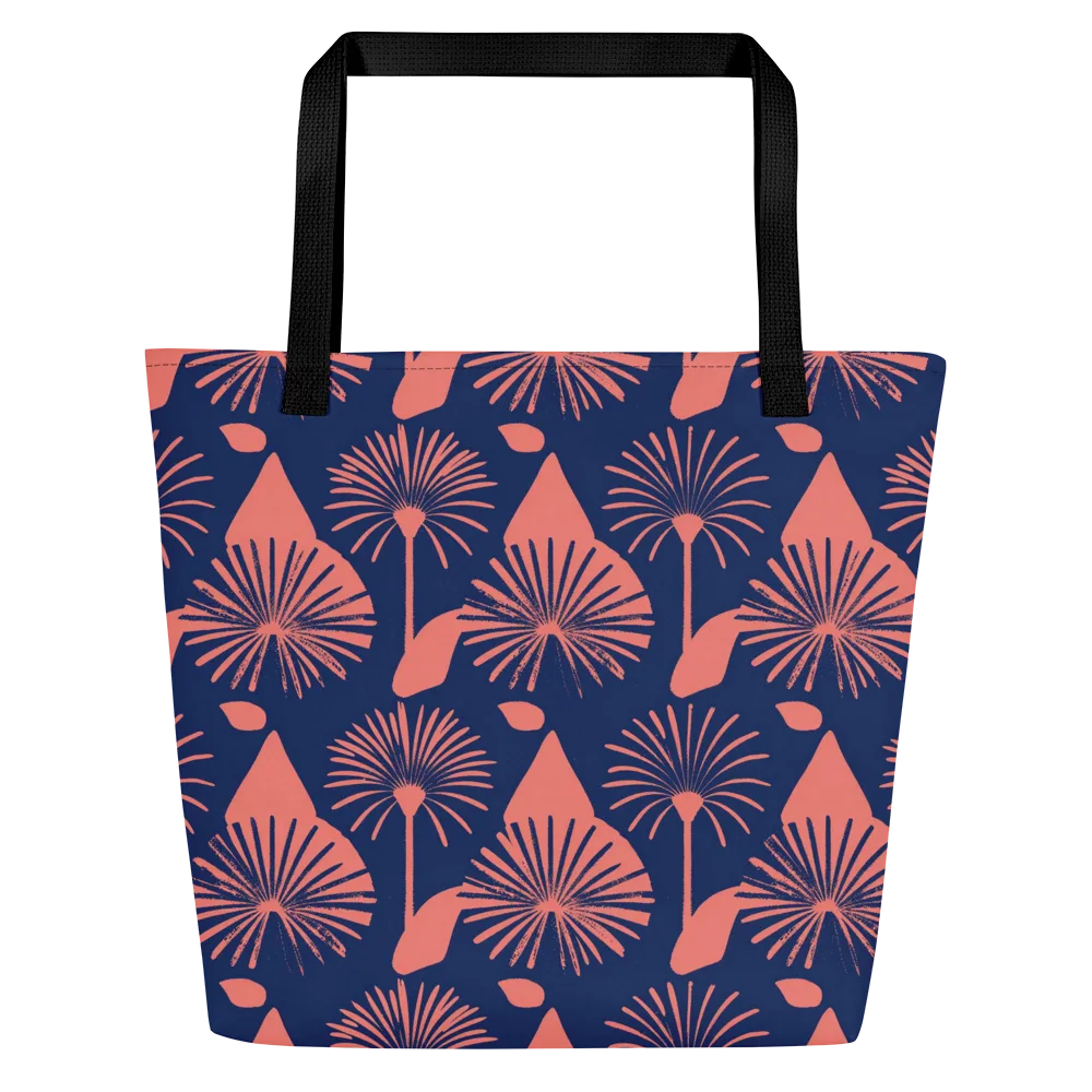 Salmon Starburst on Large Tote Bag W/ Pocket — Front