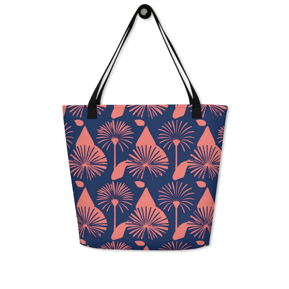 Salmon Starburst on Large Tote Bag W/ Pocket — Front
