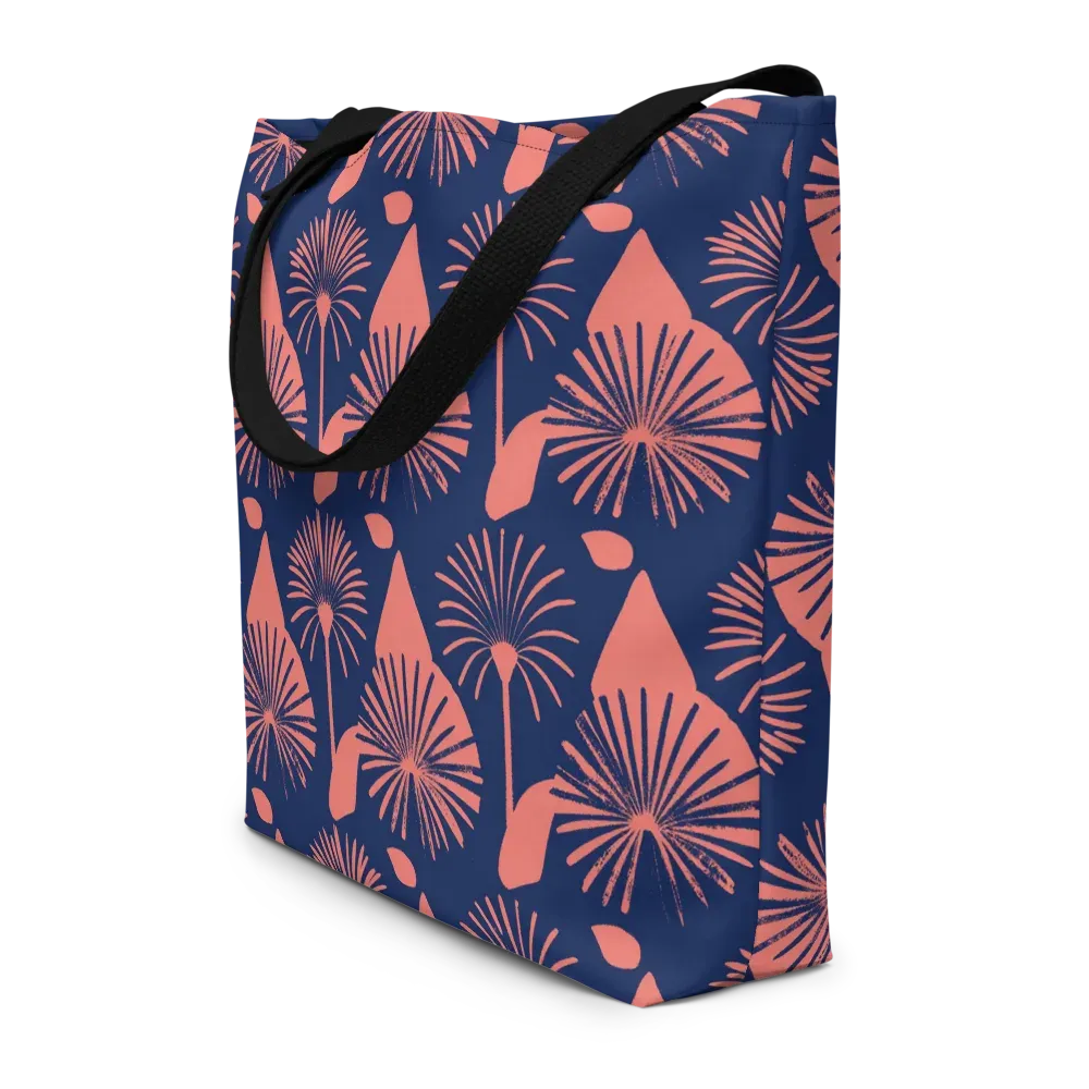 Salmon Starburst on Large Tote Bag W/ Pocket — Front