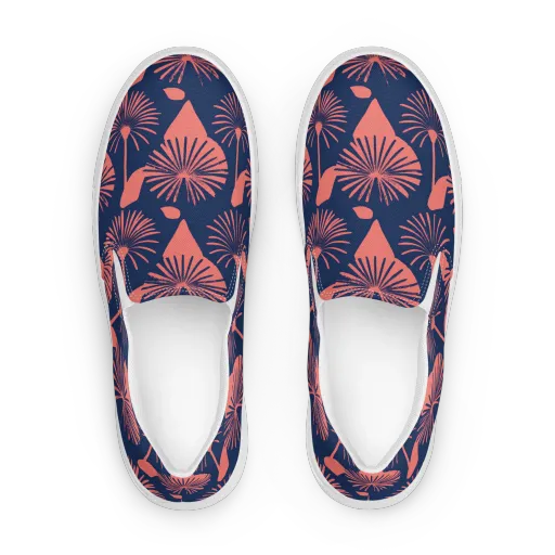 Salmon Starburst on a Women's Slip-On Canvas Shoes