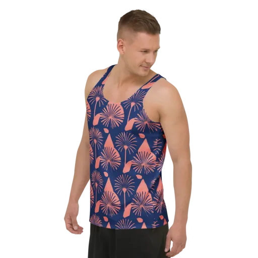 Salmon Starburst on a Men's Tank Top