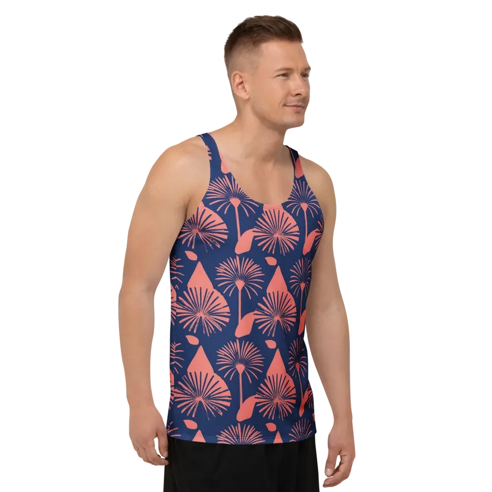 Salmon Starburst on Men's Tank Top — Right Front