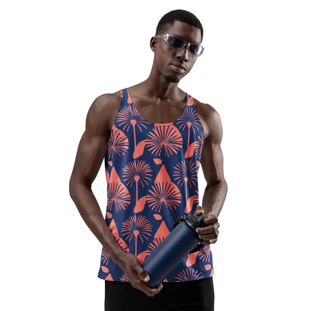 Salmon Starburst on Men's Tank Top — Front