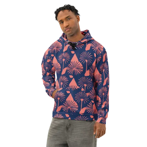 Salmon Starburst on a Cotton Hoodie