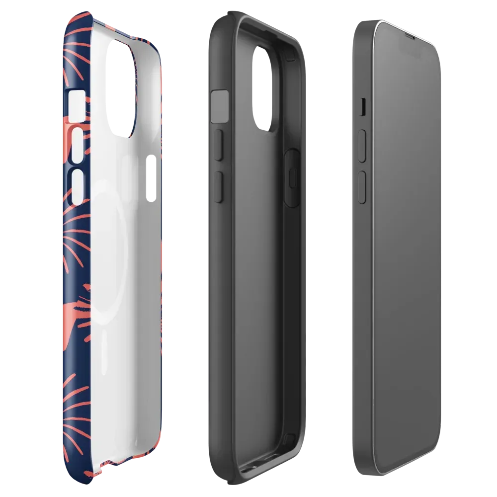 Salmon Starburst on MagSafe Tough Case for iPhone® — Front
