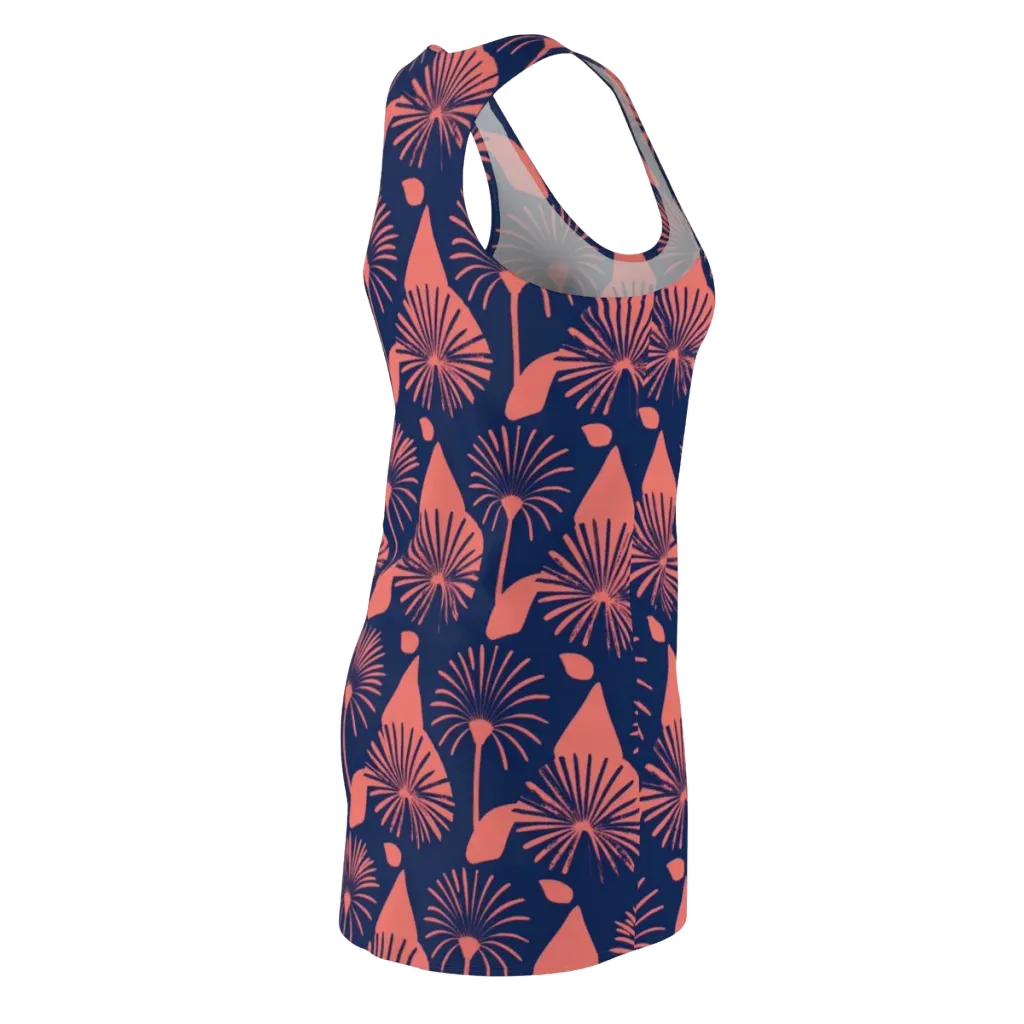Salmon Starburst on Racerback Dress — Back Side