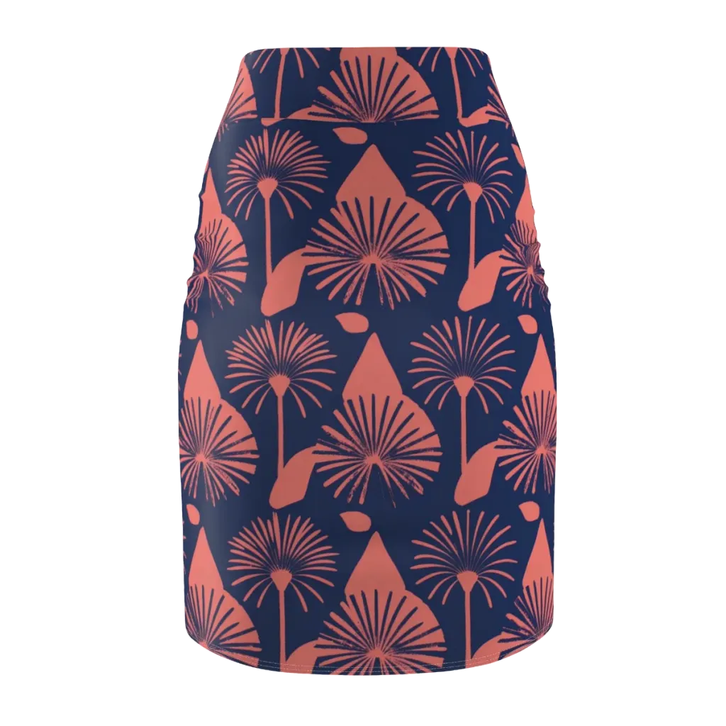 Salmon Starburst on Pencil Skirt — Back