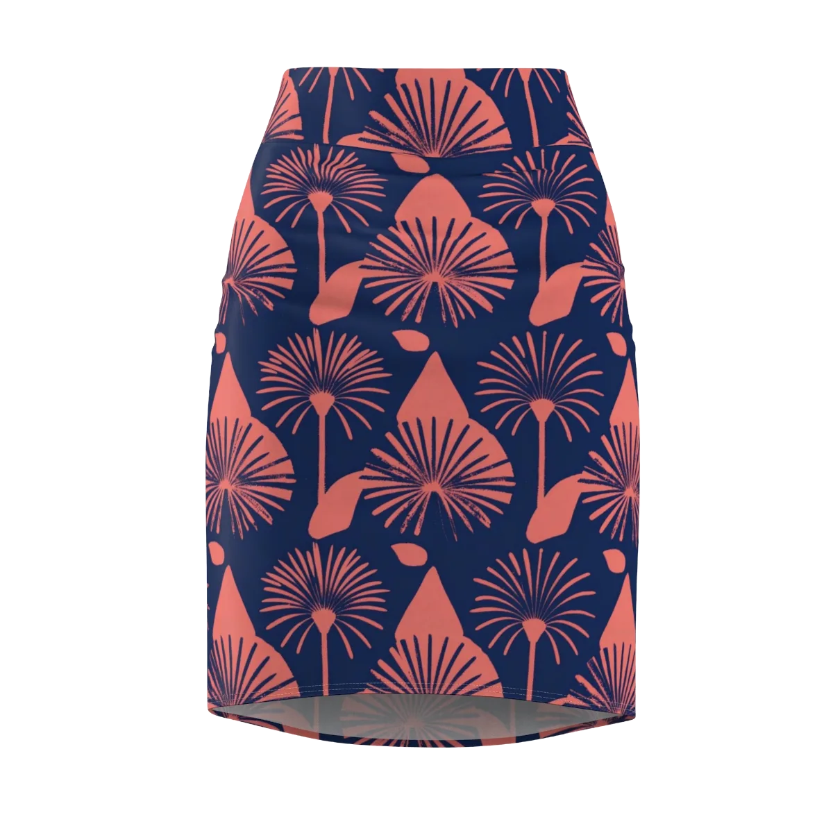 Salmon Starburst on Pencil Skirt — Front