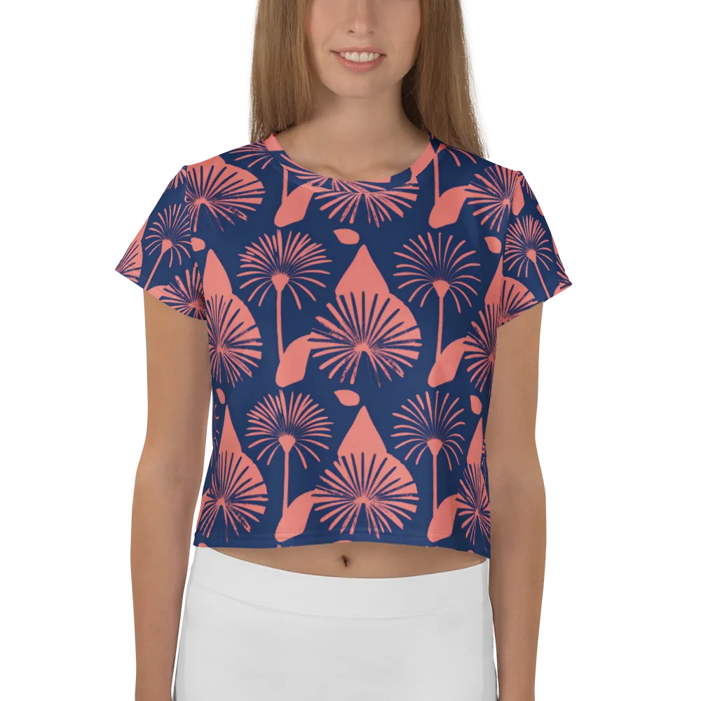 Salmon Starburst on Crop Tee — Front