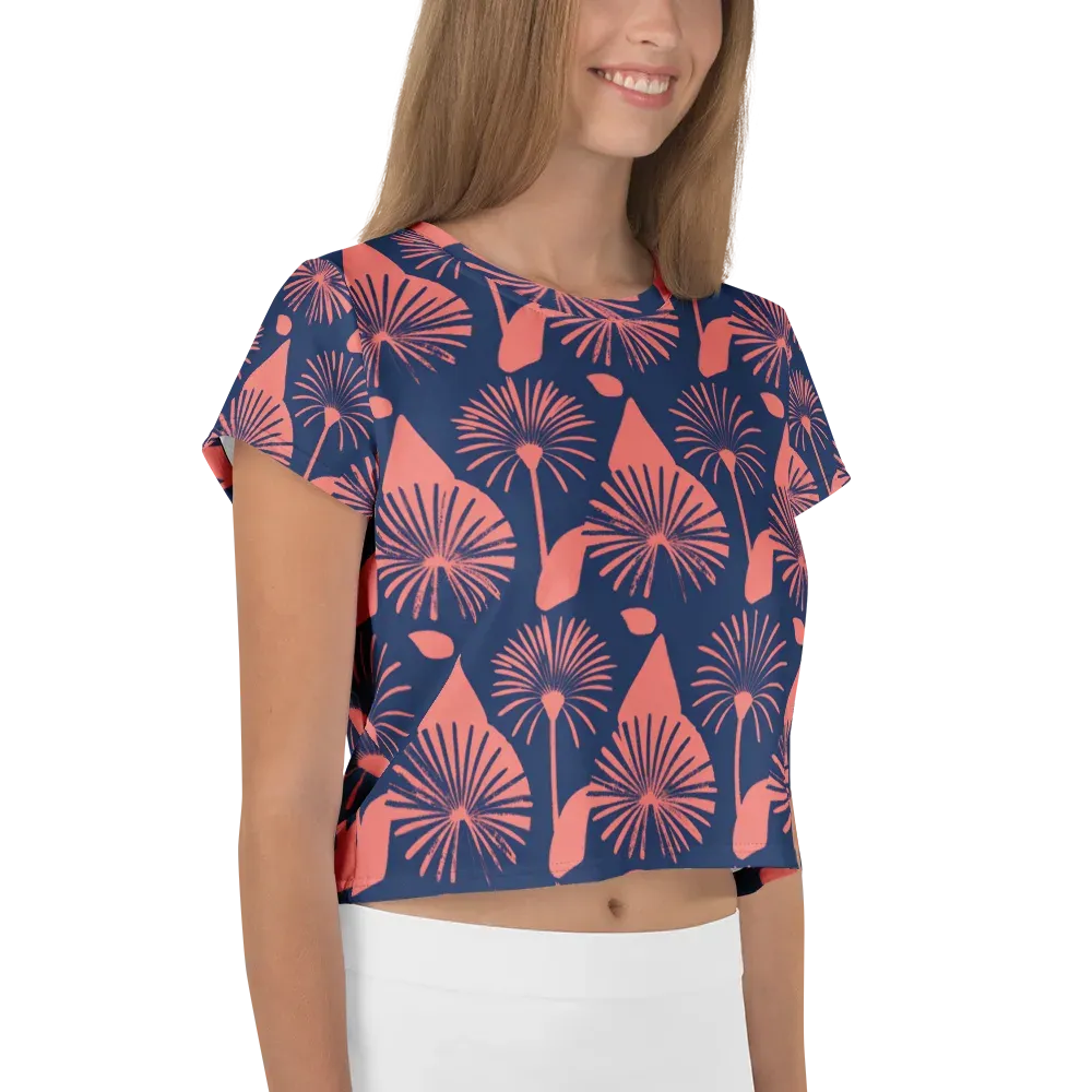 Salmon Starburst on Crop Tee — Right