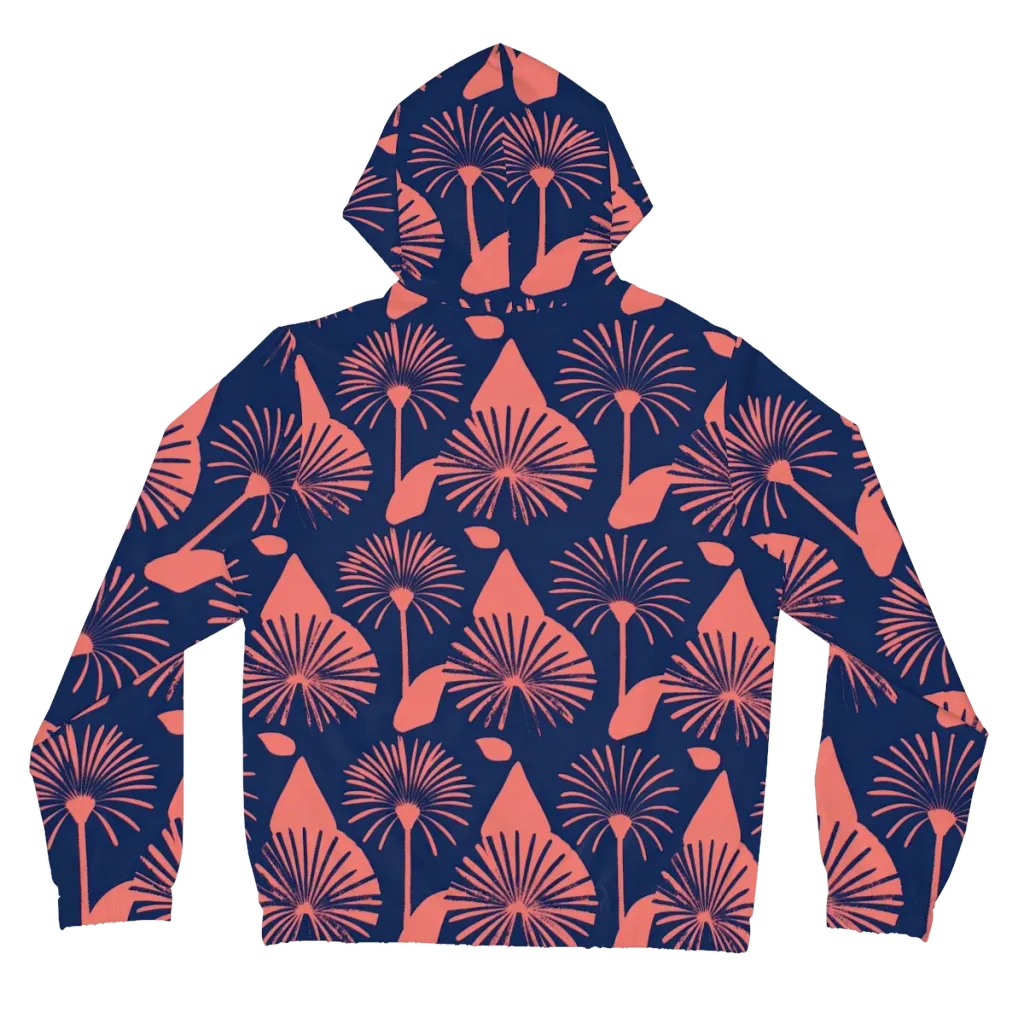 Salmon Starburst on Women's Full-Zip Hoodie — Back