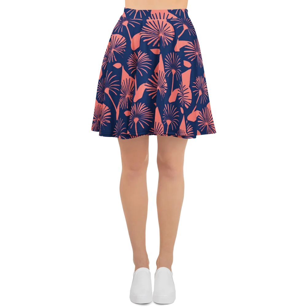 Salmon Starburst on Skater Skirt — Front