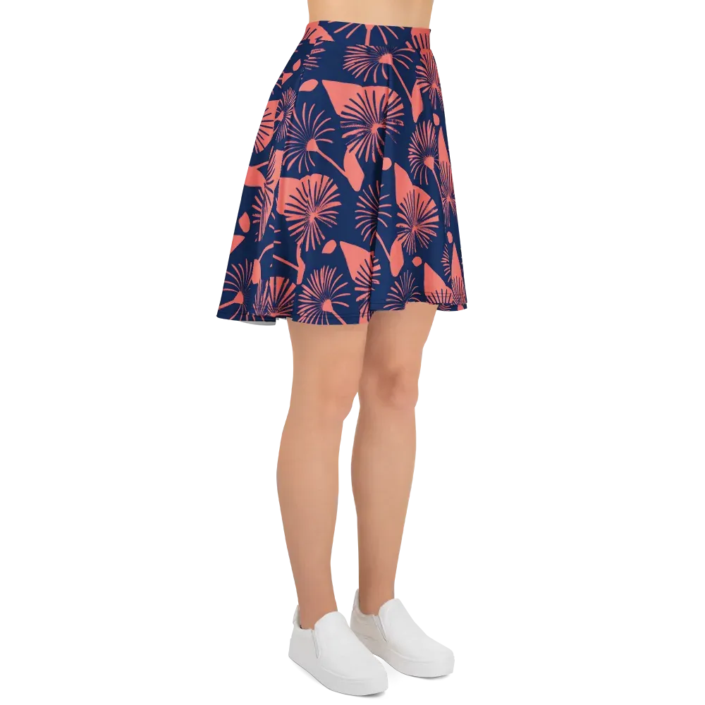 Salmon Starburst on Skater Skirt — Right