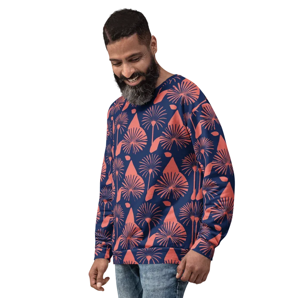 Salmon Starburst on Sweatshirt — Left Front