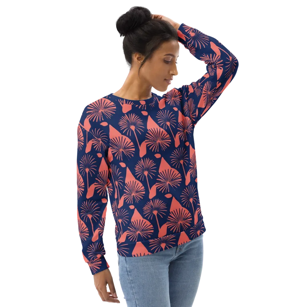 Salmon Starburst on Sweatshirt — Right Front