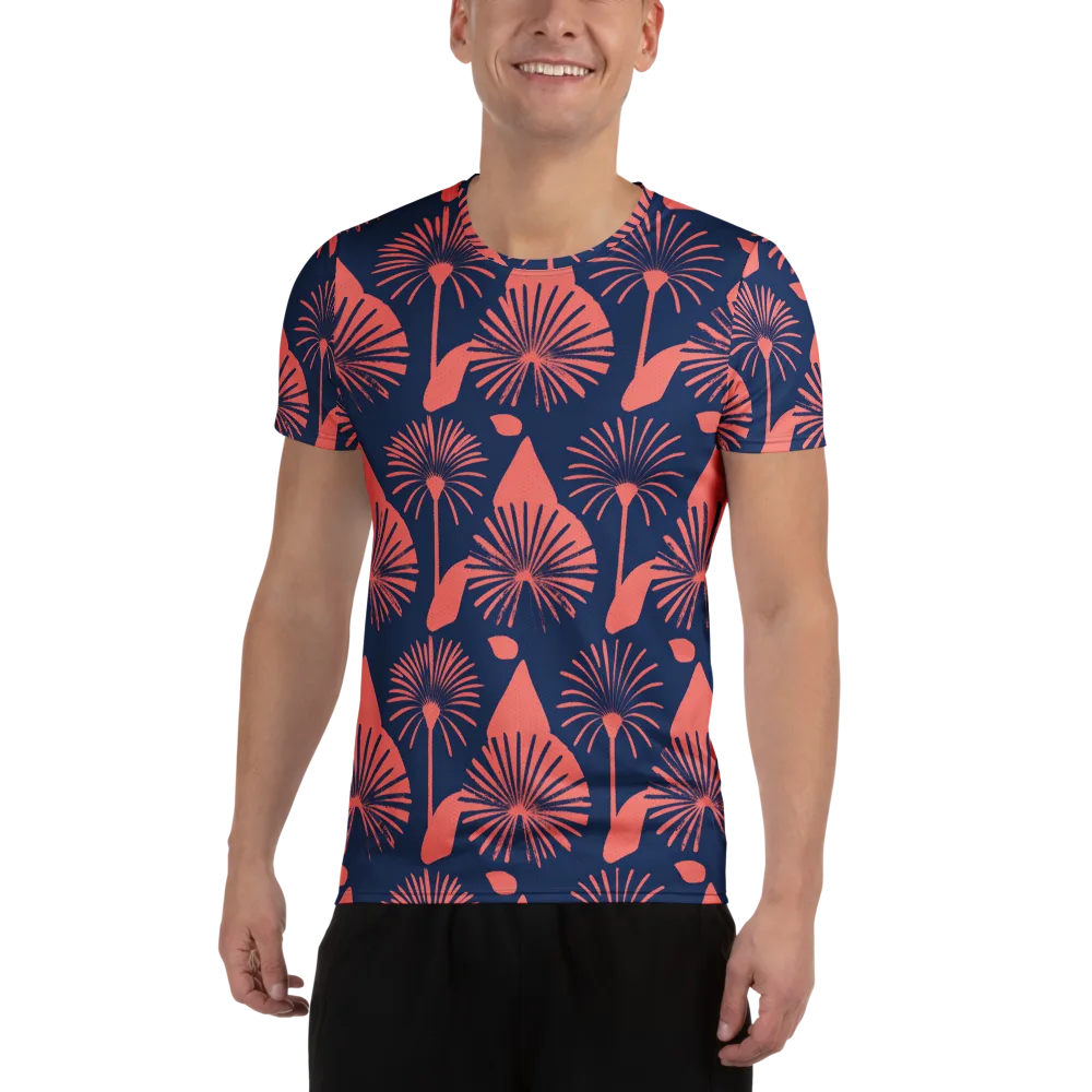 Salmon Starburst on Men's Athletic T-Shirt — Front