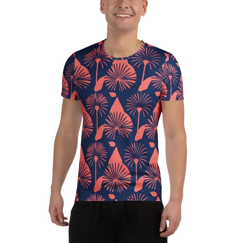 Salmon Starburst on Men's Athletic T-Shirt — Front